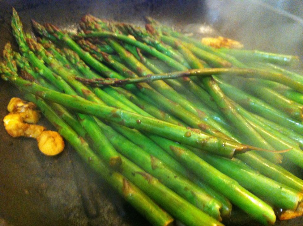 They're looking ready! Taste one to tell - you don't want to overcook them; they are ready when they are a vibrant, green color