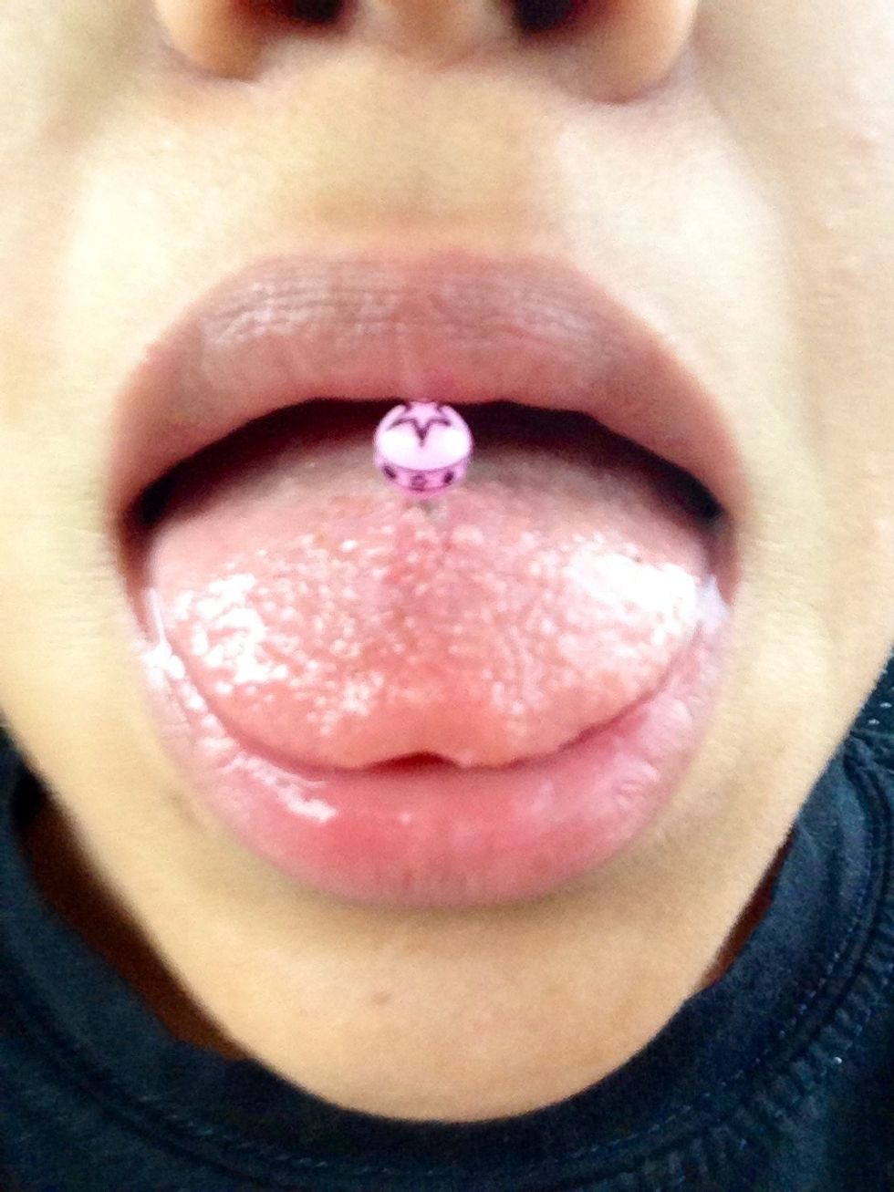 They recommend that you wait the whole four weeks but I changed my bar (tongue ring) after a week and a half it was way to big for my mouth and I couldn't talk right.