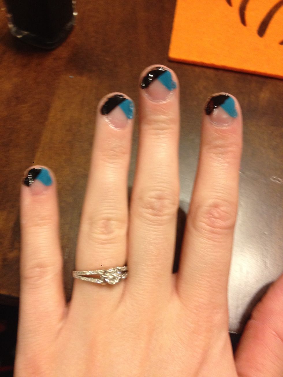 They should look like this, (sorry for the blurriness) and allow to dry