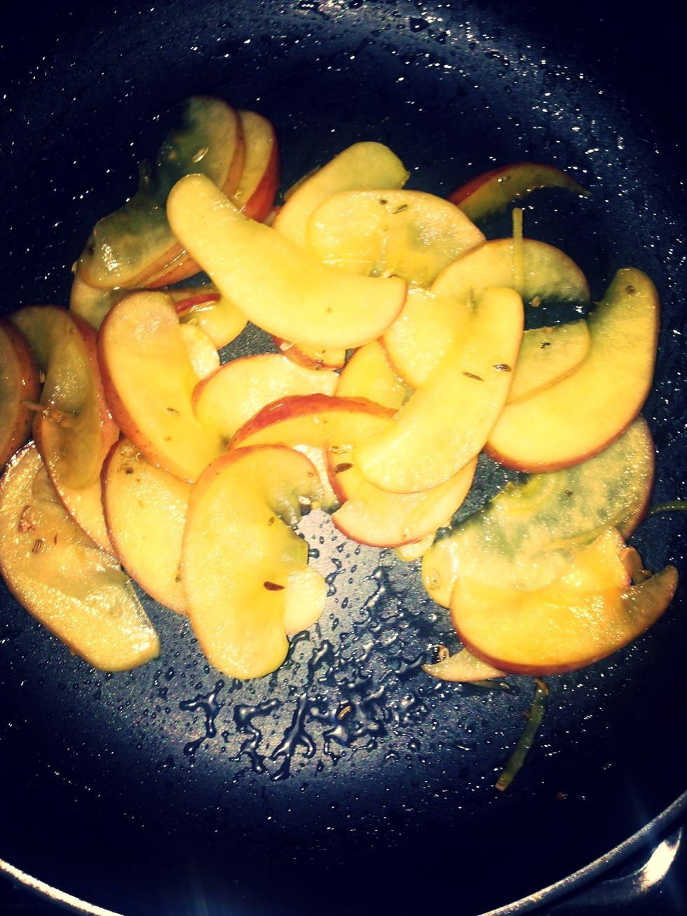 They should turn golden brown and a bit sticky. So then remove it from heat