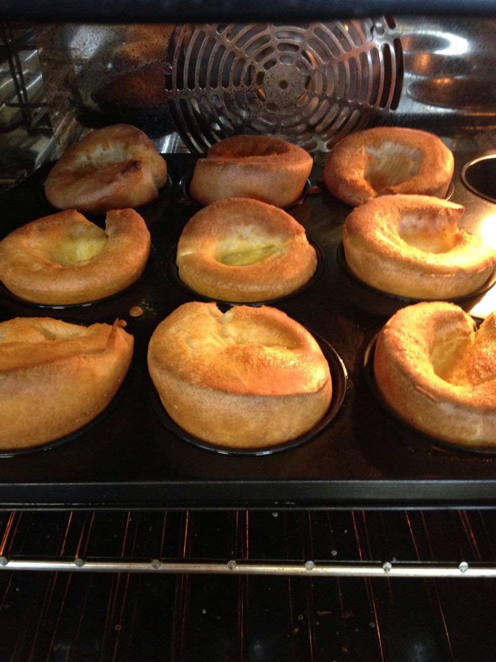 They will start to look like this which is what you want! Turn down the heat to about 200c and let dry out for a bit, so the outside is set and nice and crunchy!