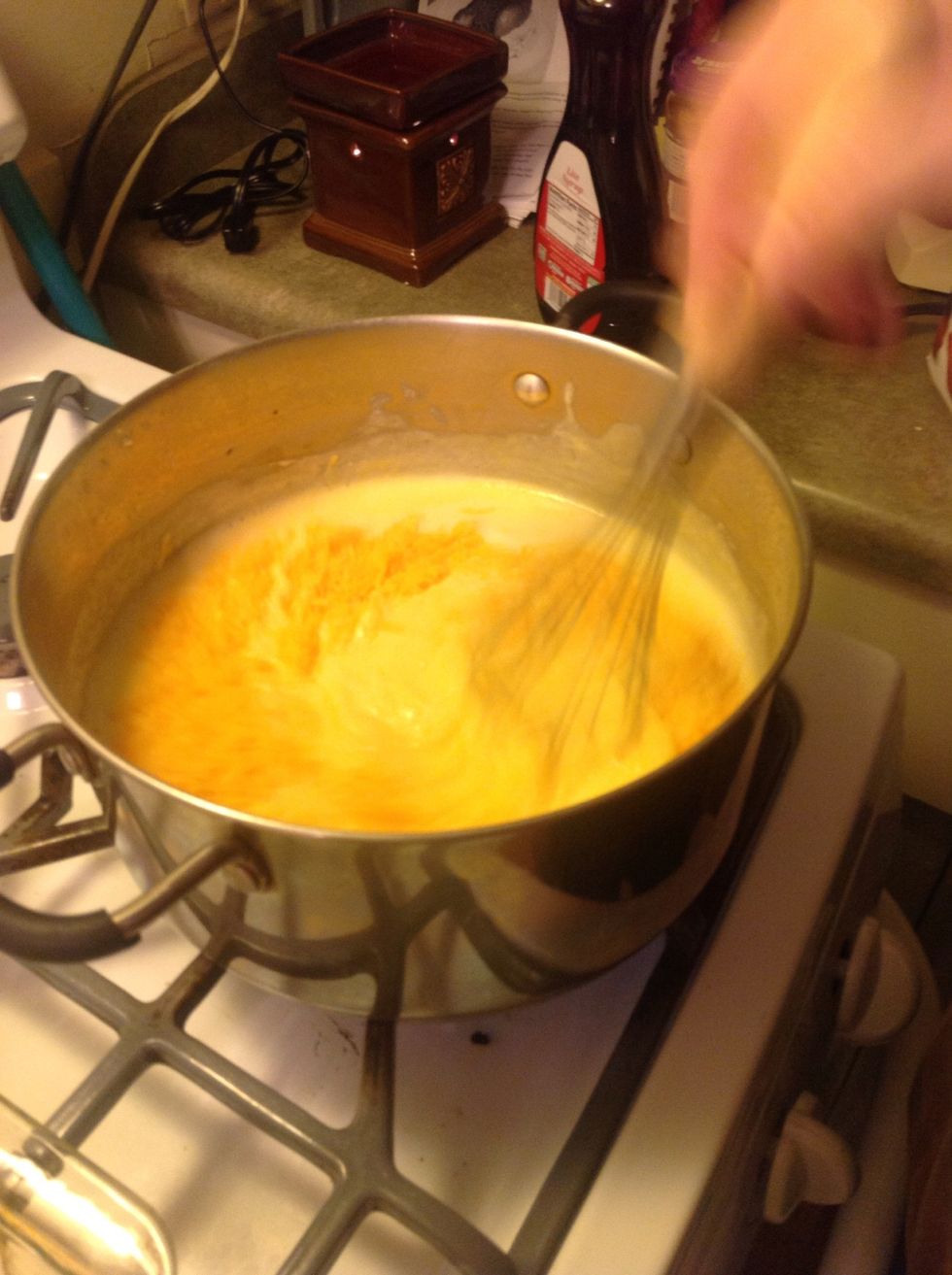 Thick, gooey cheese sauce.