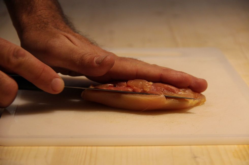 Thin slice your chicken