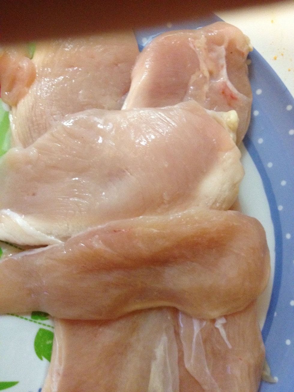 Thin slices of boneless chicken breasts