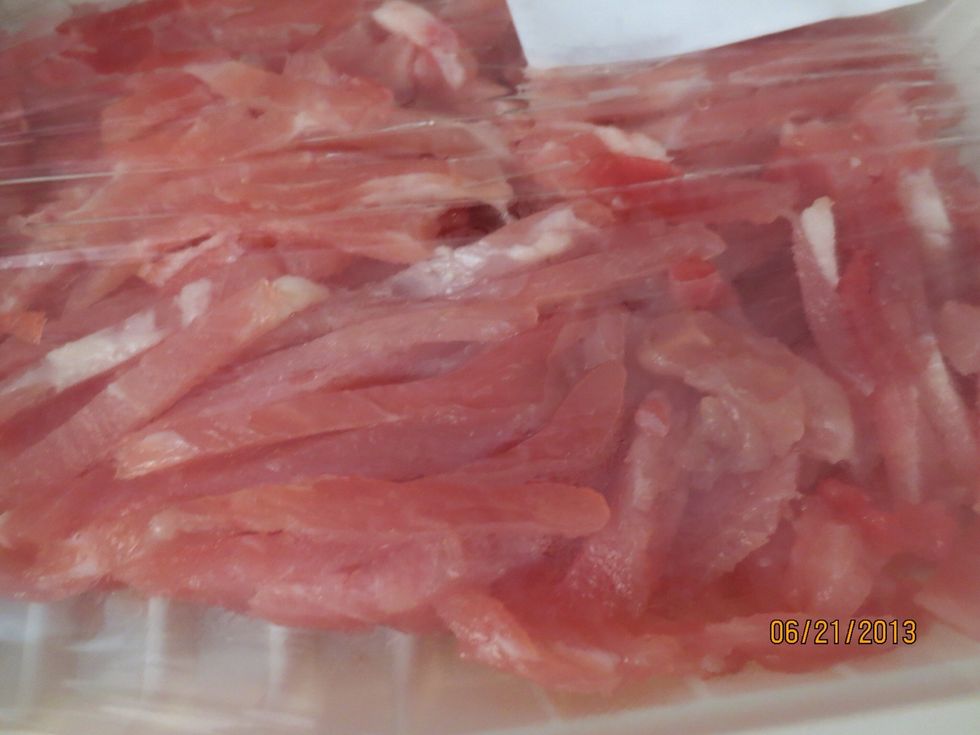 Thin strips of lean pork