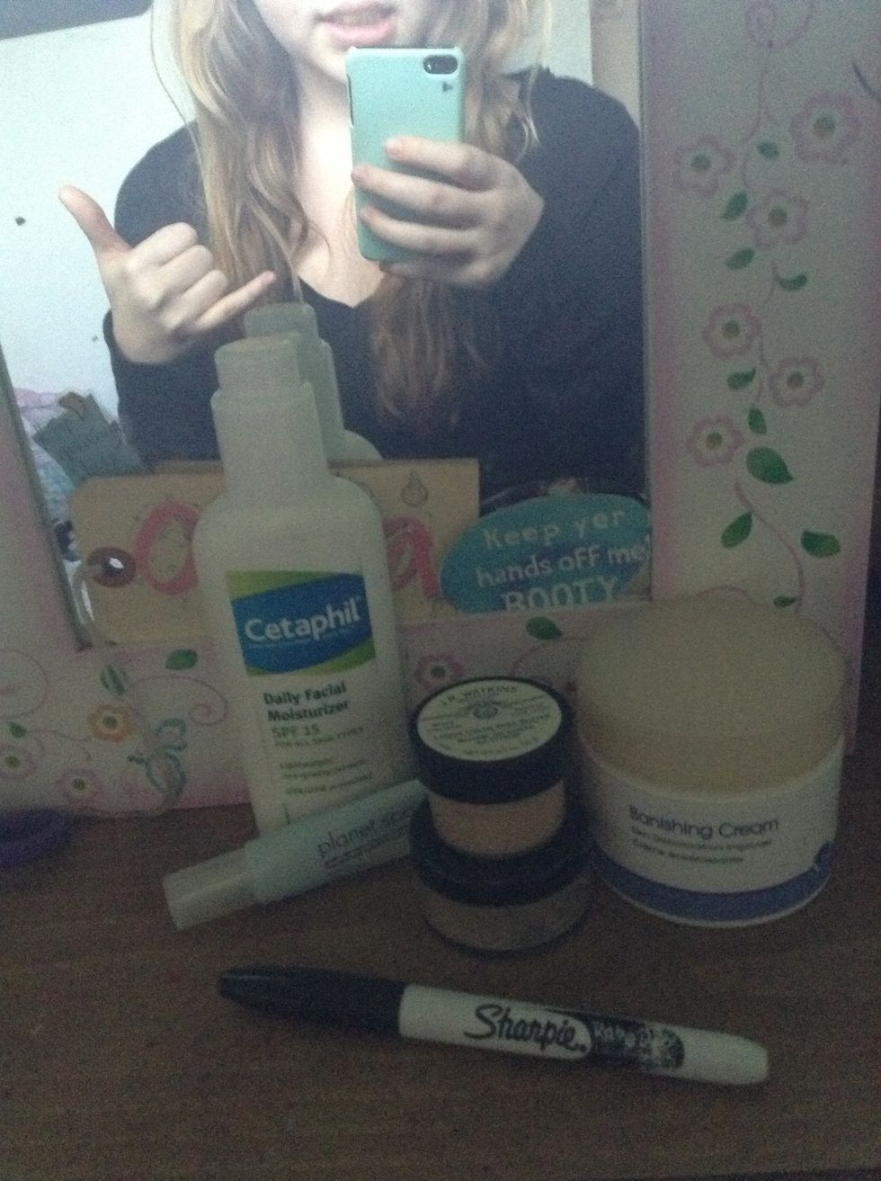 Things needed! And me in the mirror!