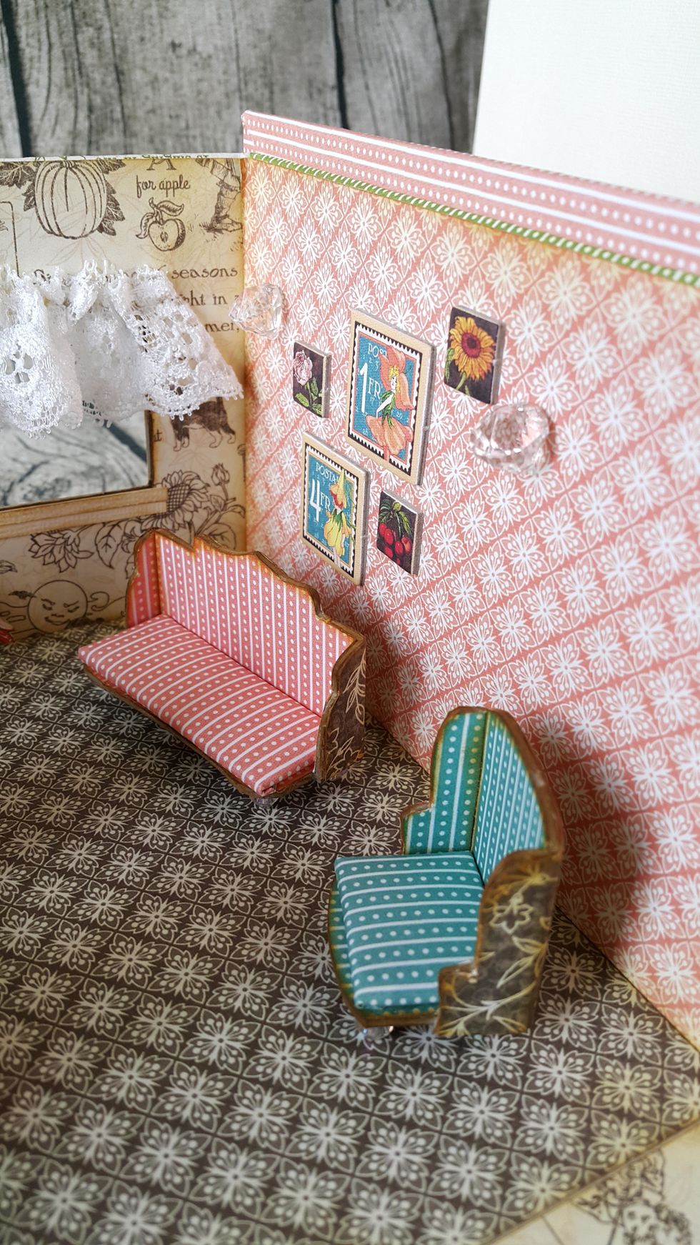 Think of more and utilize the chipboard and paper scraps, make more furniture like coffee table.
