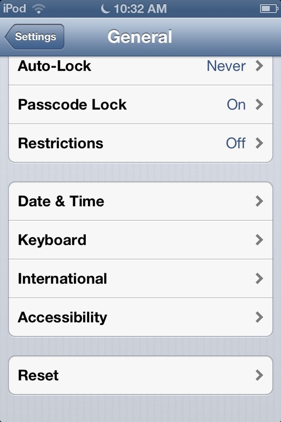 Third go to accessibility