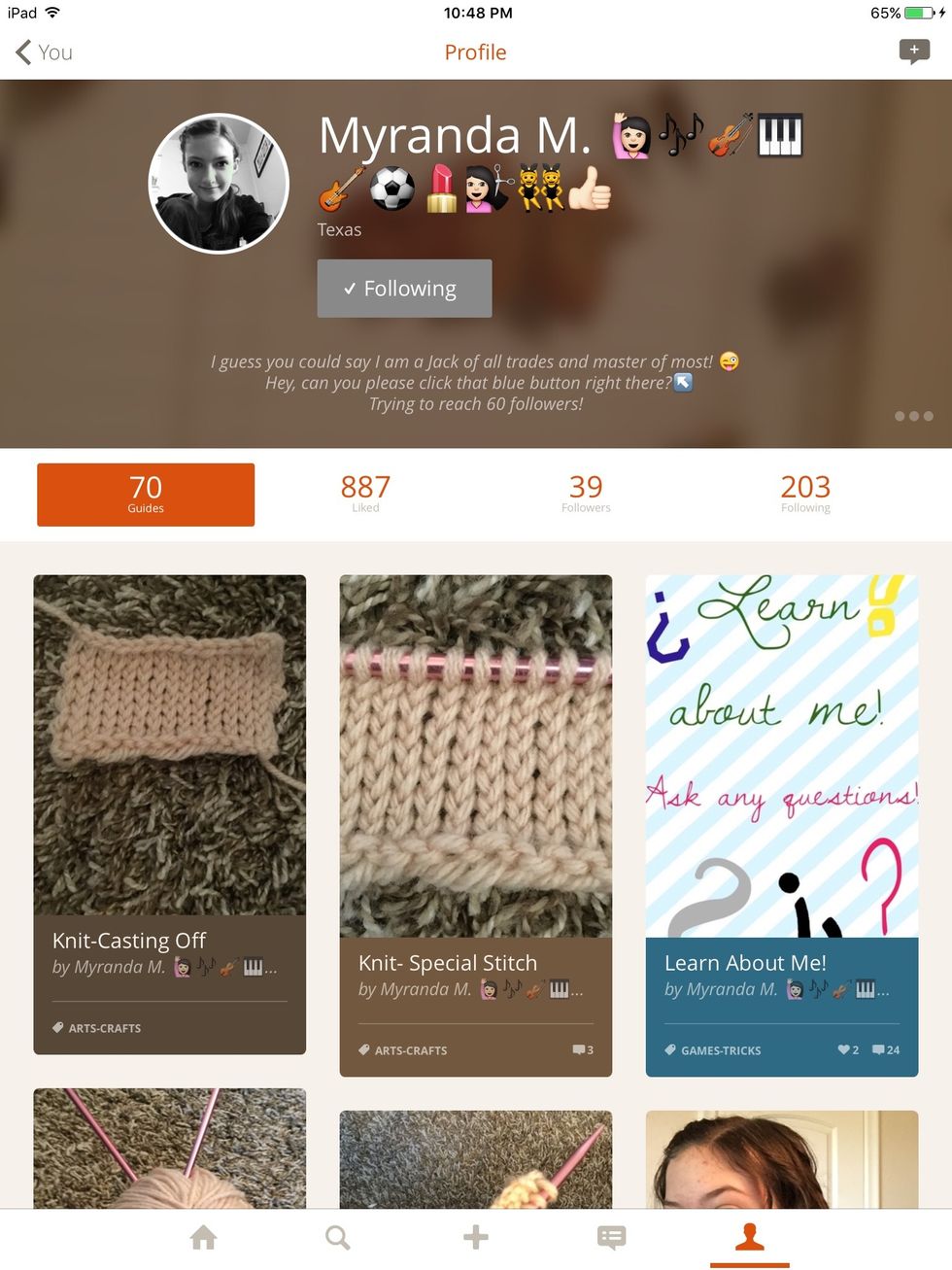 Third is Myranda M. She has super cool guides so definitely go follow her if you haven't