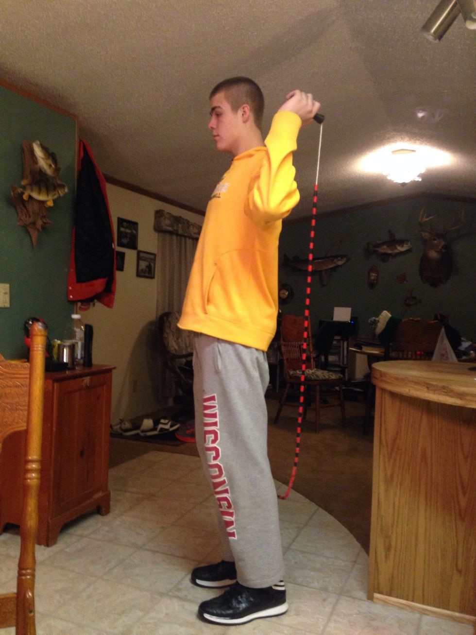 Third, jump rope. Alternate between jumping on either leg. Do short hops and high hops when jumping to work different muscles in your legs at different paces. This will help increase you're vertical.