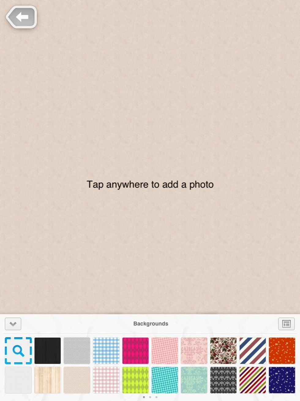 Third step: Tap to the picture to choose a background