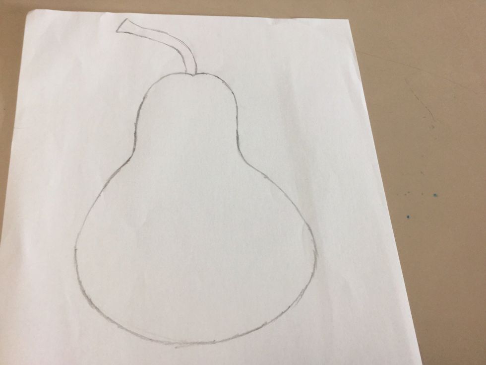 Thirdly, draw a long curled line to the left, then draw another long curled line under it. Draw a line at the end of the two curled line to connect them together.