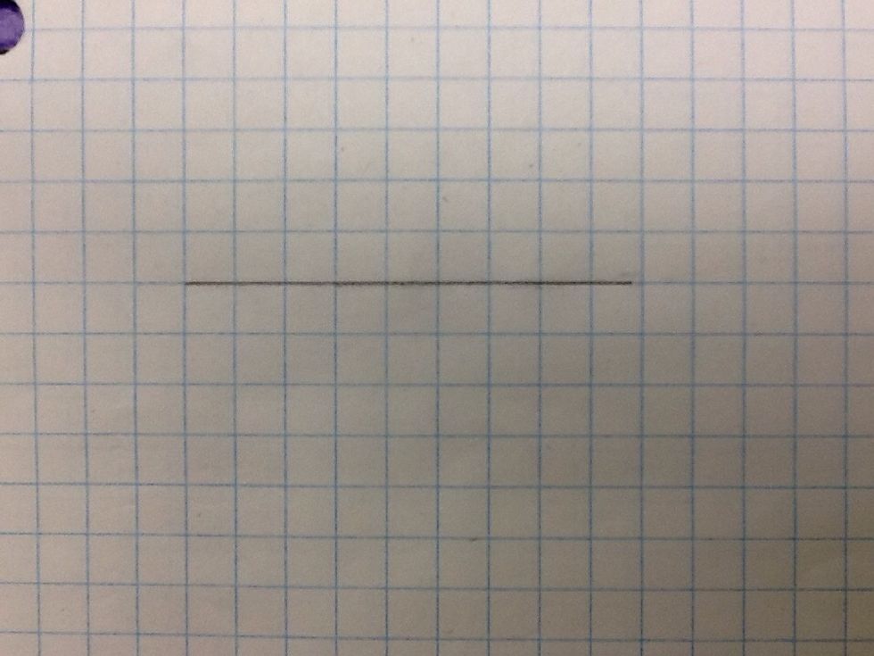 Thirdly draw a straight horizontal line that goes across the paper.