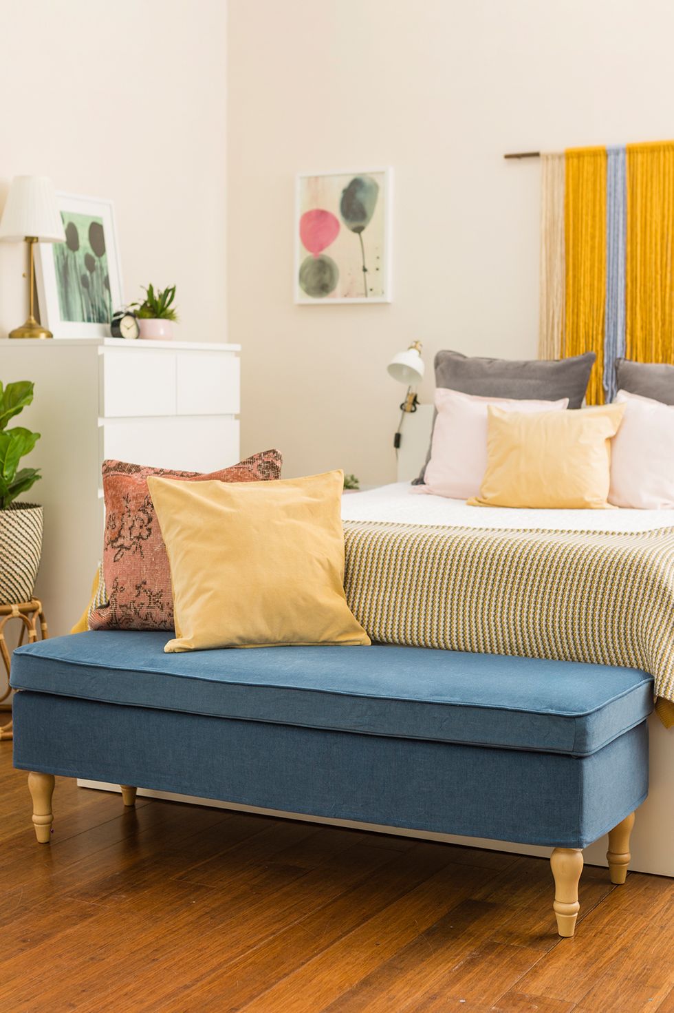 This bench is legit. It\u2019s a perfect staging area for getting ready in the morning and also doubles as storage.