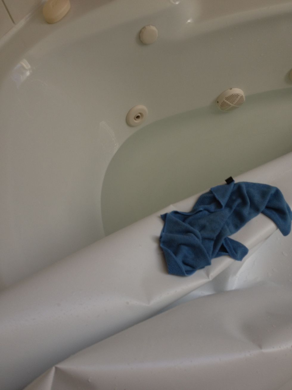 This blind is huge. I'll give it a good wipe. Rinse it off when you are done. I was shocked at how grimy it was.