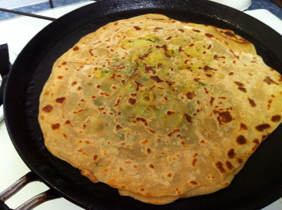 This can be eaten on its own, with curry, or with a dip. This bread freezes well too.Separate each with cling film before freezing. Hope you give this a go.