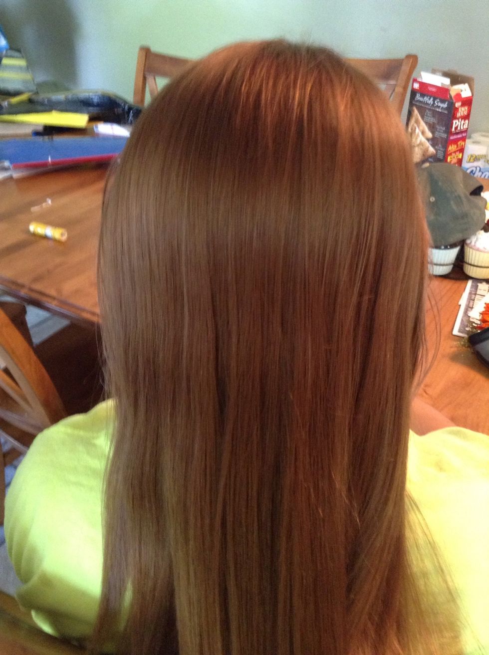 This can work on almost any hair length and thickness :) you can curl your hair before to give it a little more volume. Comb hair out till it's silky and smooth!