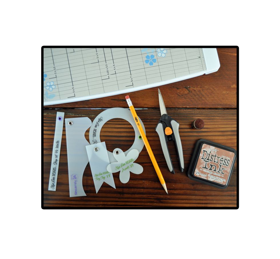 This Card uses the items in the picture above, plus a few coordinating pattered papers (I used double-sided).