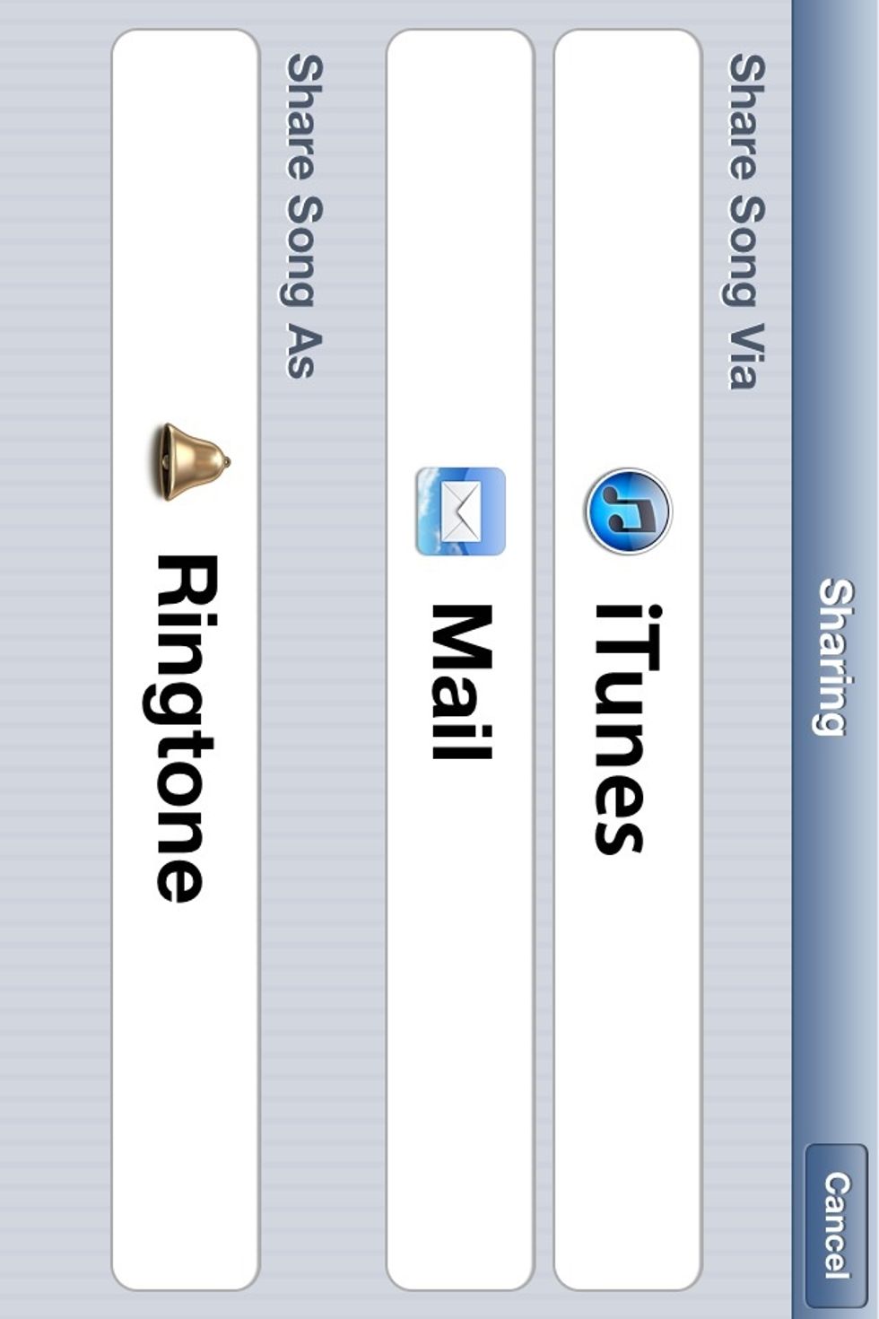 This comes up. Scroll down and tap SHARE AS RINGTONE.