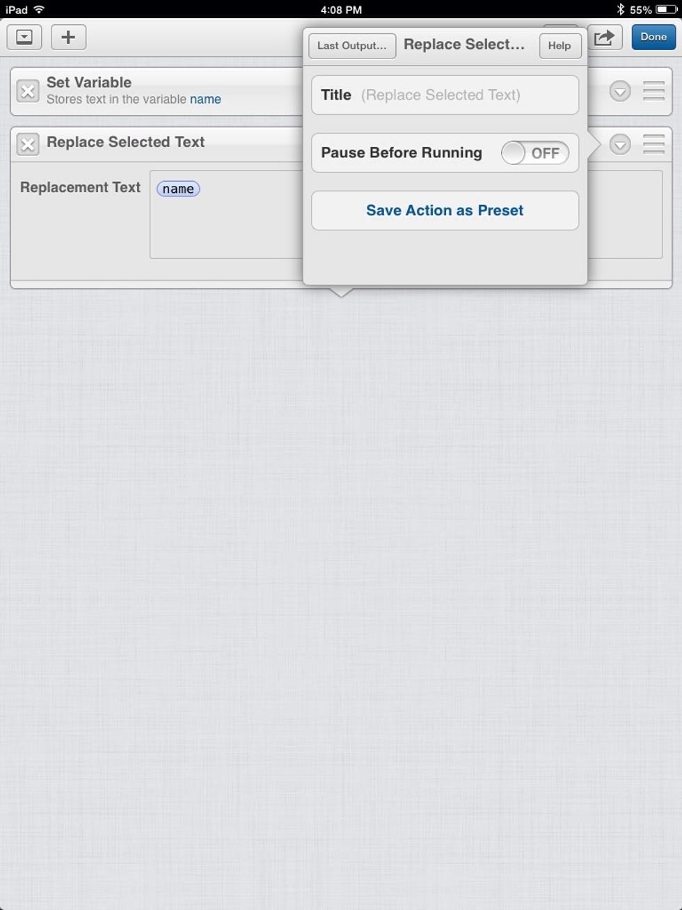 This comes up, tap where it says "Title" to change it