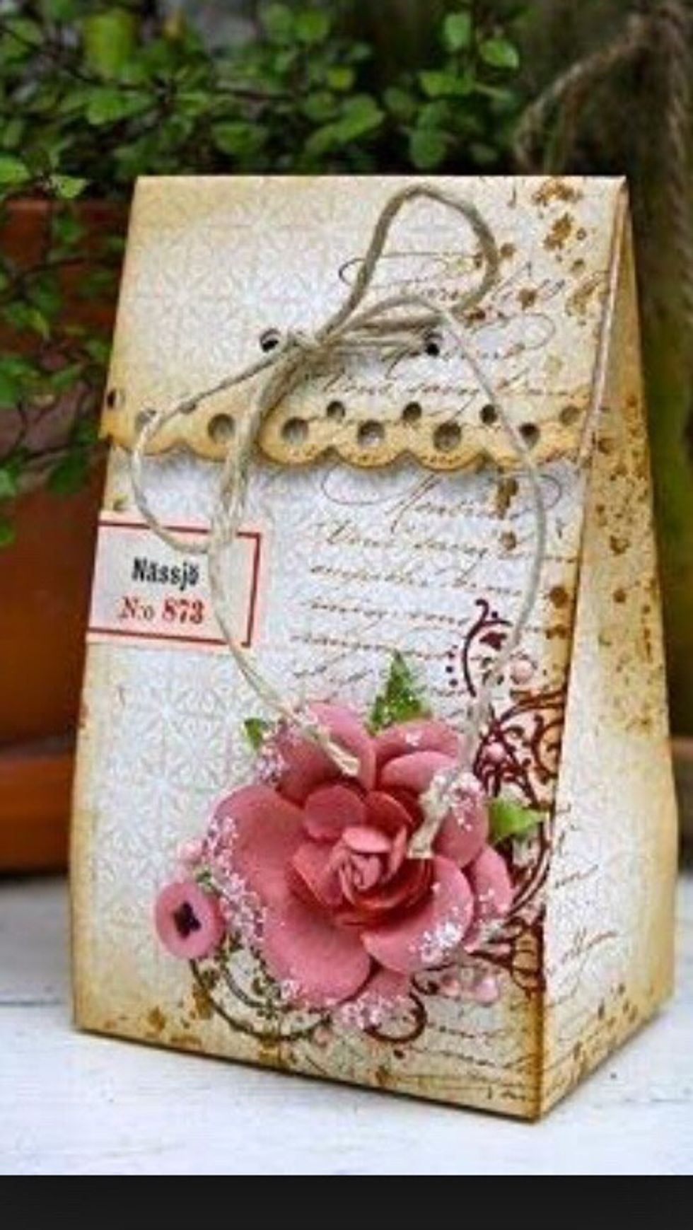 This could be from an old card or magazine. Whatever you do, pick what you have already. Be creative and Have Fun. Enjoy!