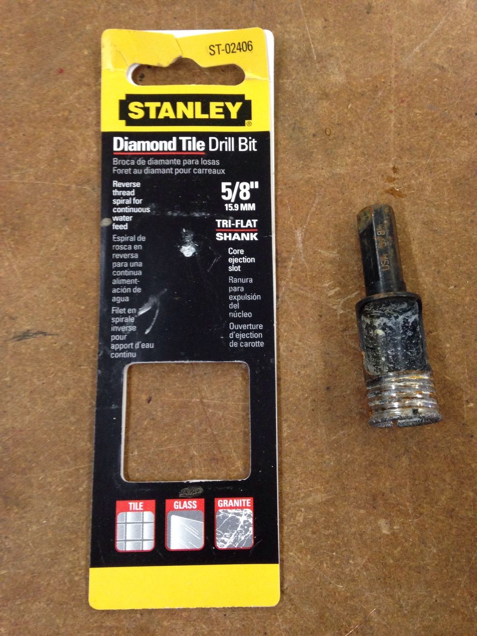 This drill bit is designed for use with ceramic tile and glass.