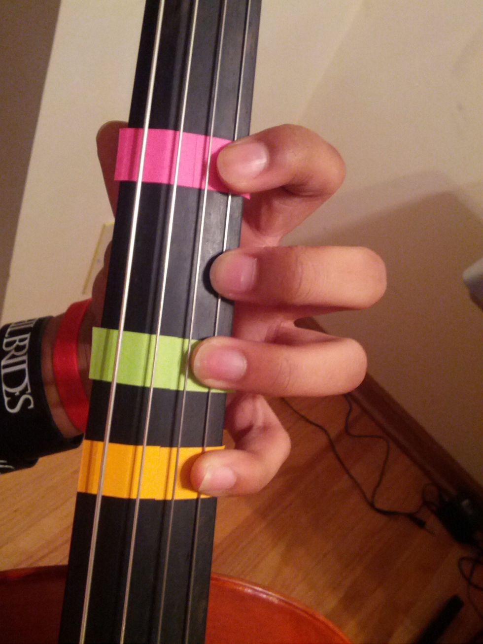 This finger placement is first position.