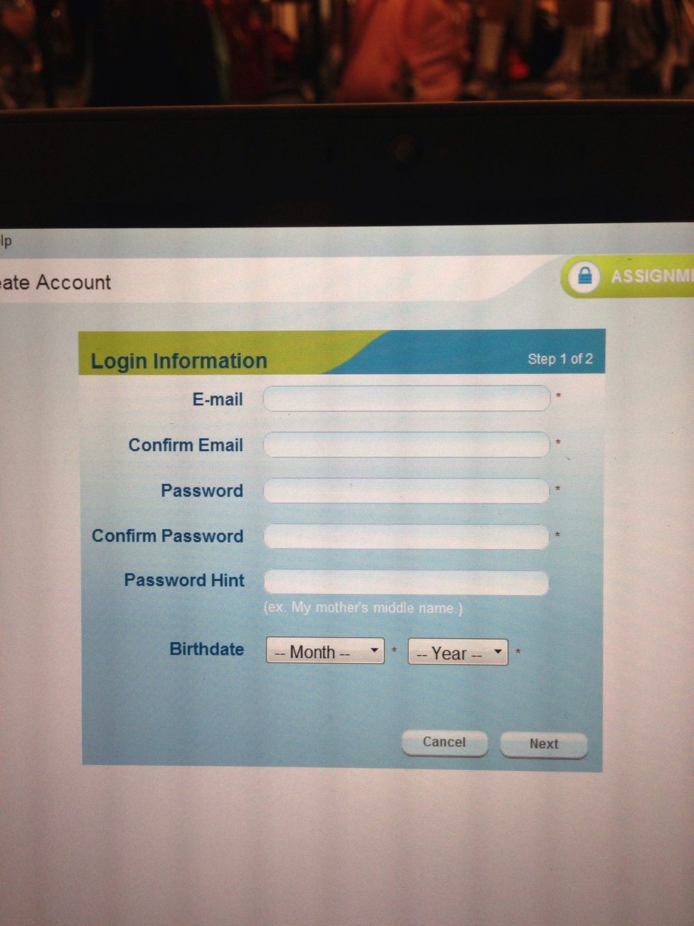 This form will appear.