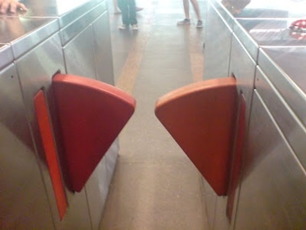 This gate will only open after you tap your card on the sensor