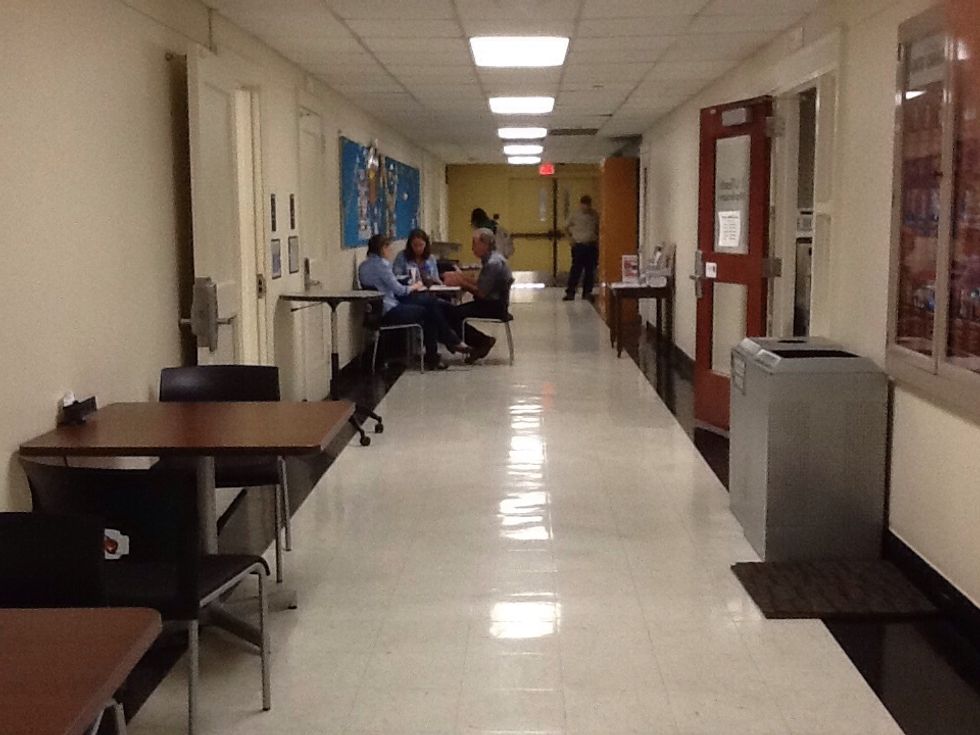 This hallway gets loud! So...