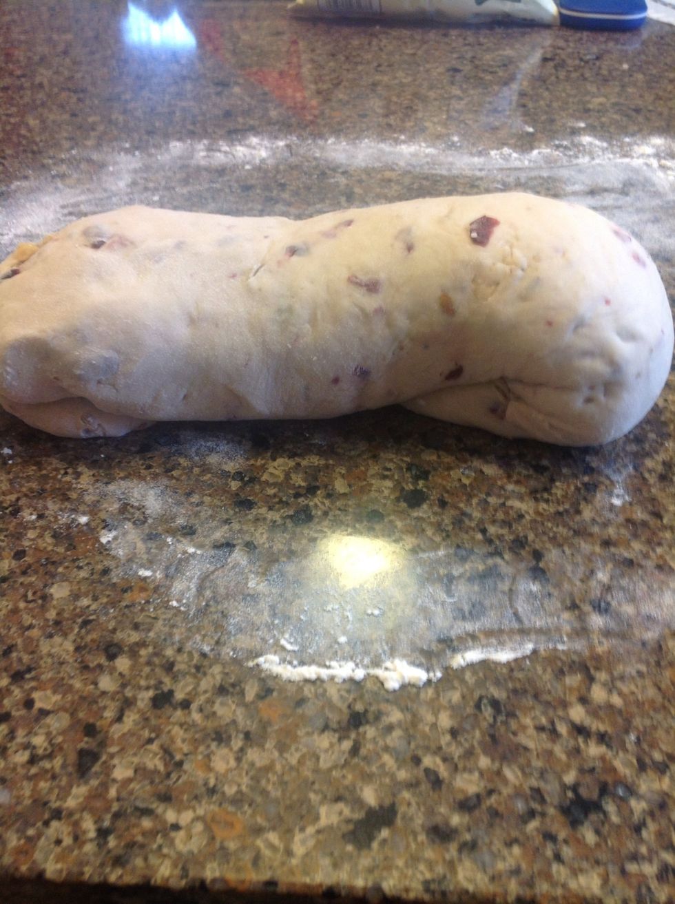 This how it looks once rolled and ends tucked .