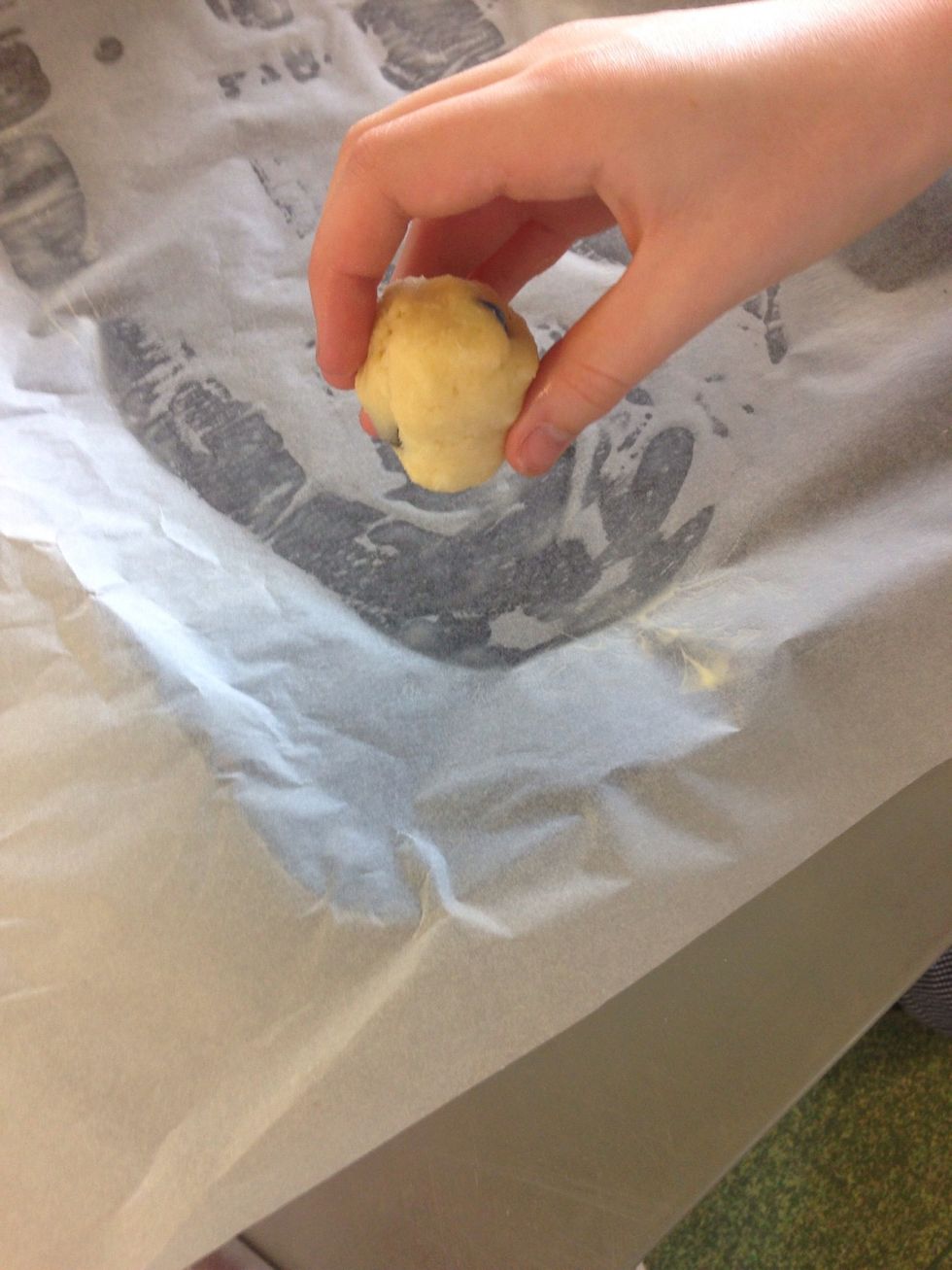 This how small your cookie dough m&m should be like