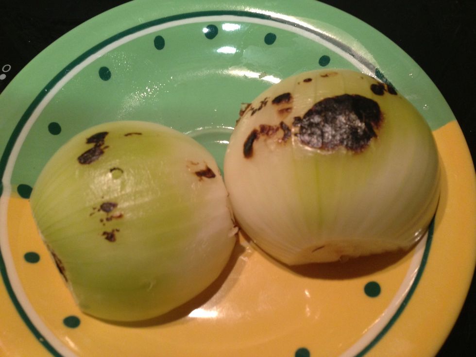 This how the onion will look like. We do it to bring the flavor if onions and ginger..