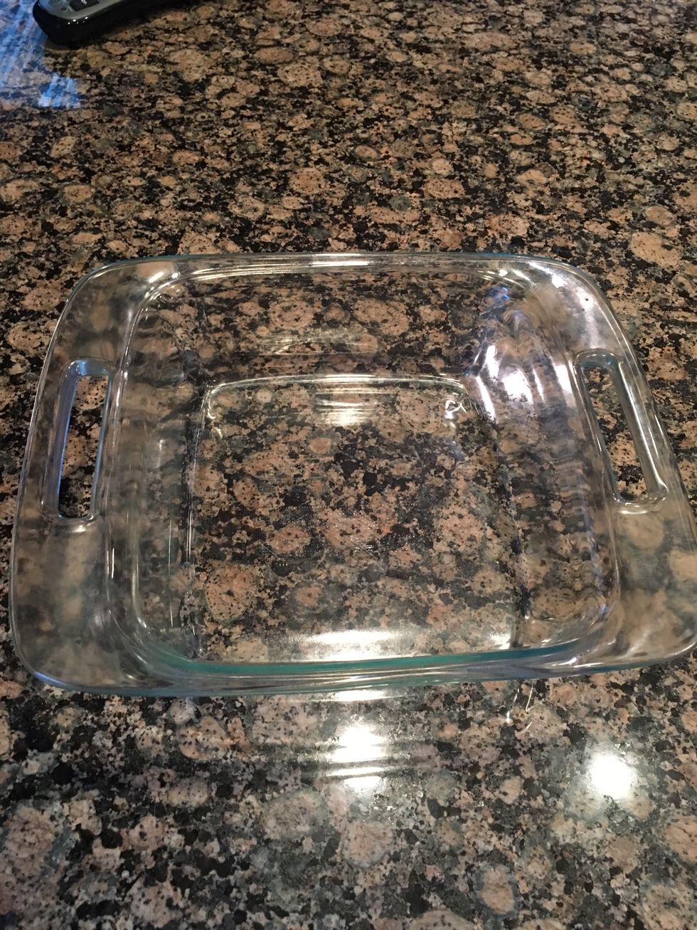 This is a 9x9 baking pan used for baking foods like brownies