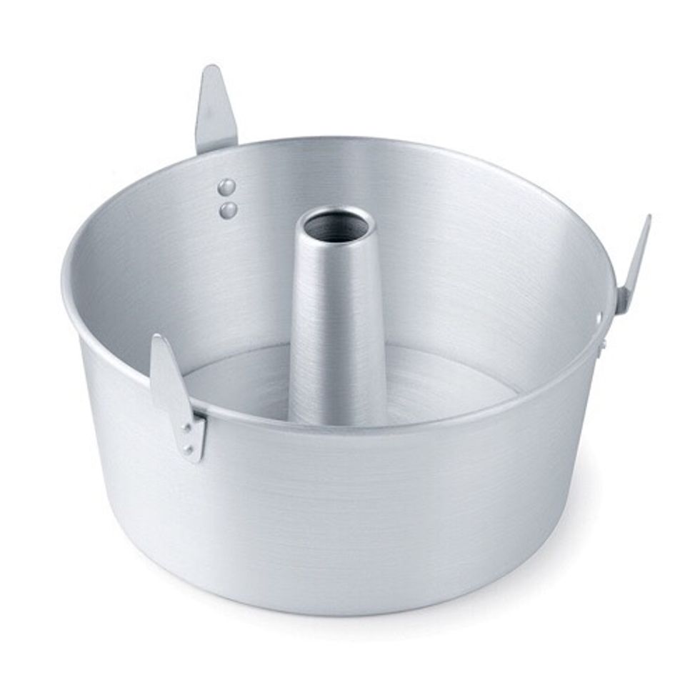 This is a angel food cake pan it is used for promoting even baking of angel food cake