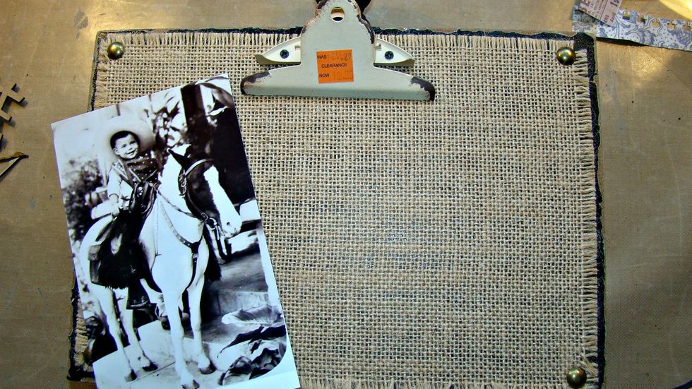 This is a canvas I purchased on sale. I loved how it already had the burlap panel on it, this will help with some wonderful texture.