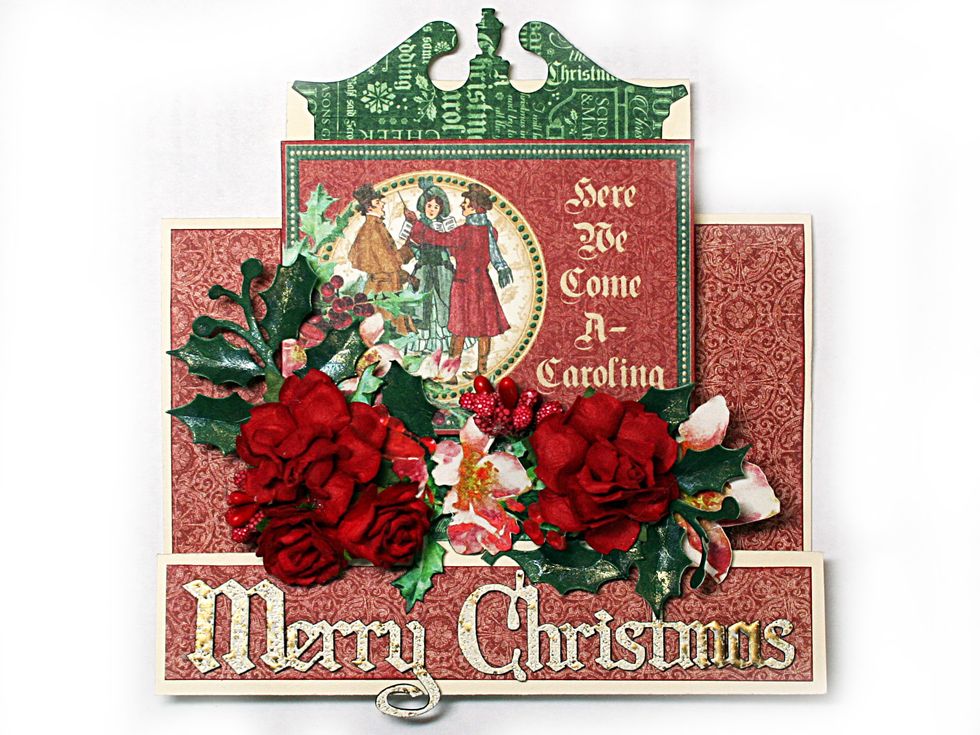 This is a closed view of the card before adding the ribbon at the top.