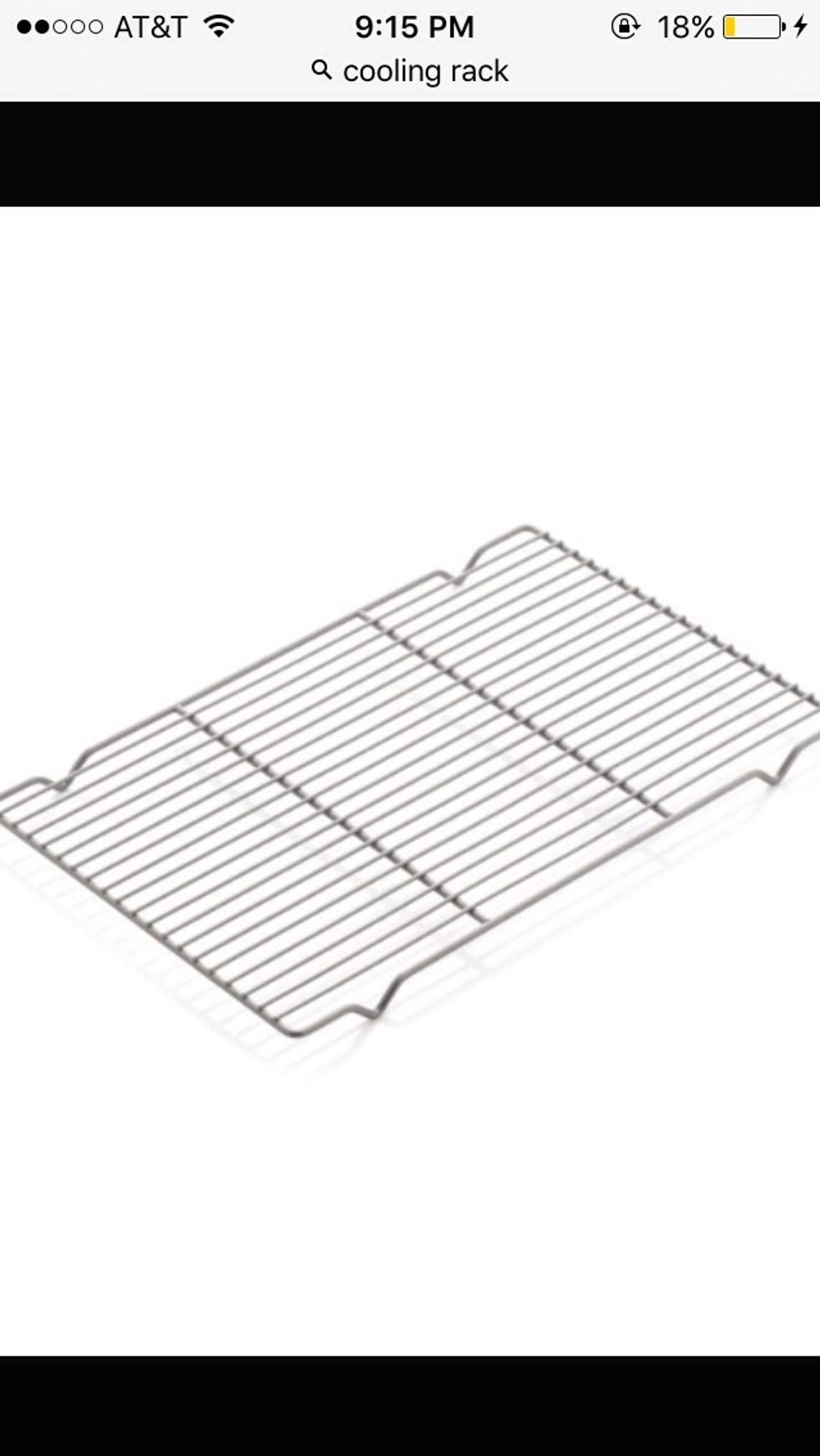 This is a cooling rack. This is used to cool things like cookies. I can use this to cool down chocolate chip cookies.