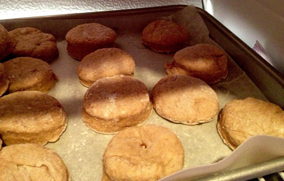 This is a double recipe - I always bake half, freeze half. Simply cut dough; place on parchment/waxed paper on a cookie sheet; freeze for appx 15 mins; place rounds in freezer-safe bag.  Viola!