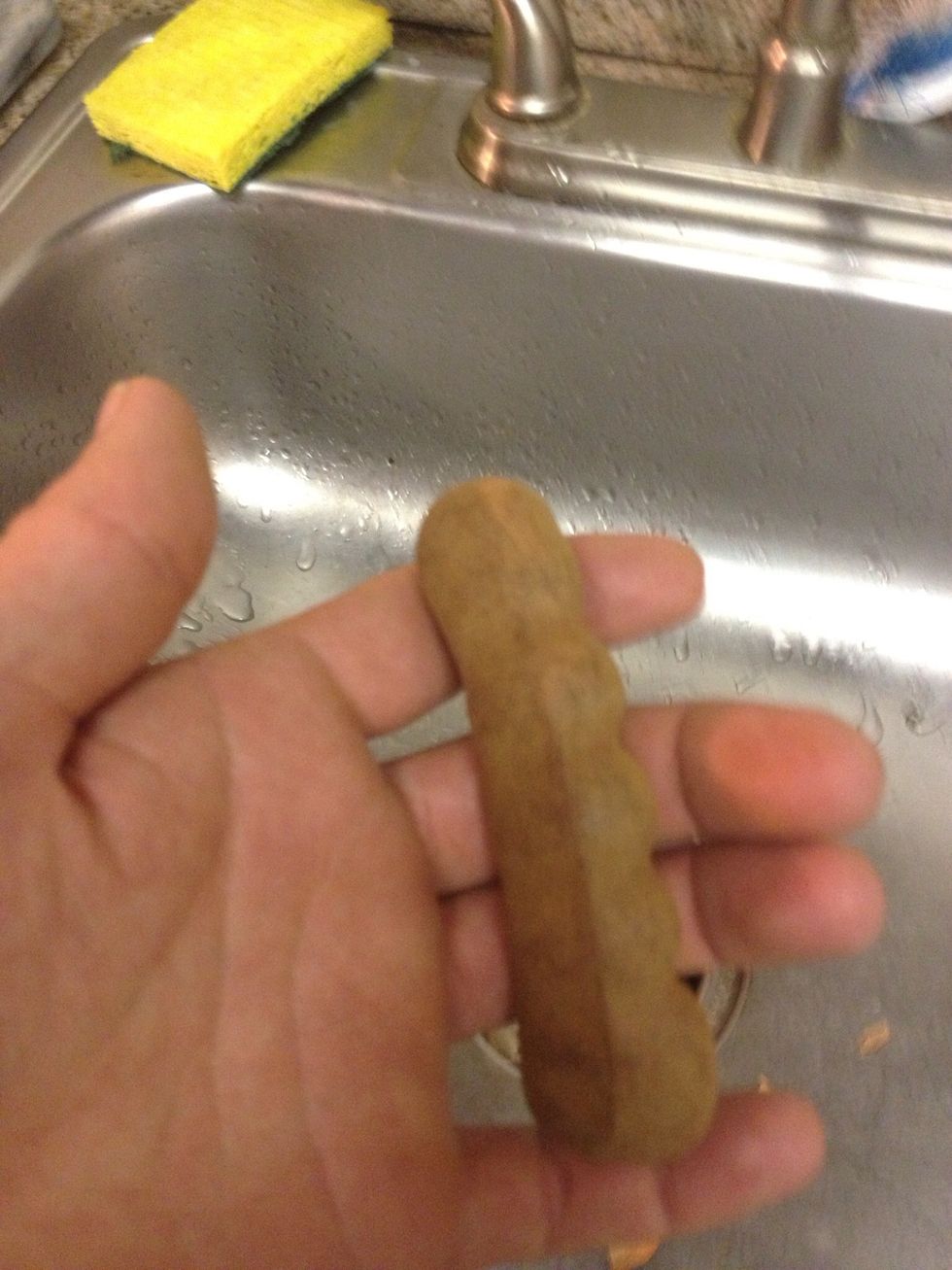 This is a dried tamarind pod. I picked them up at a Mexican market, you can also find them at Asian markets. Buy them in the bulk bins, look for intact shells.