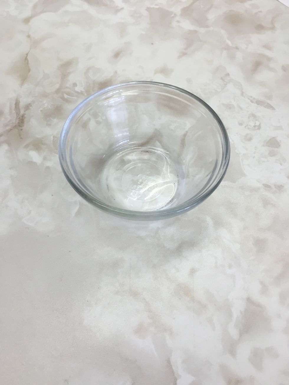 This is a glass custard cup used to mix ingredients to make custard