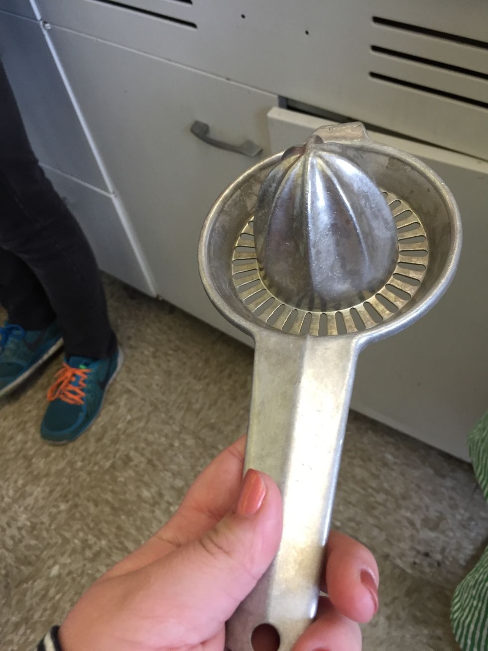 This is a lemon juicer it is used for juicing lemons. I can juice lemons.