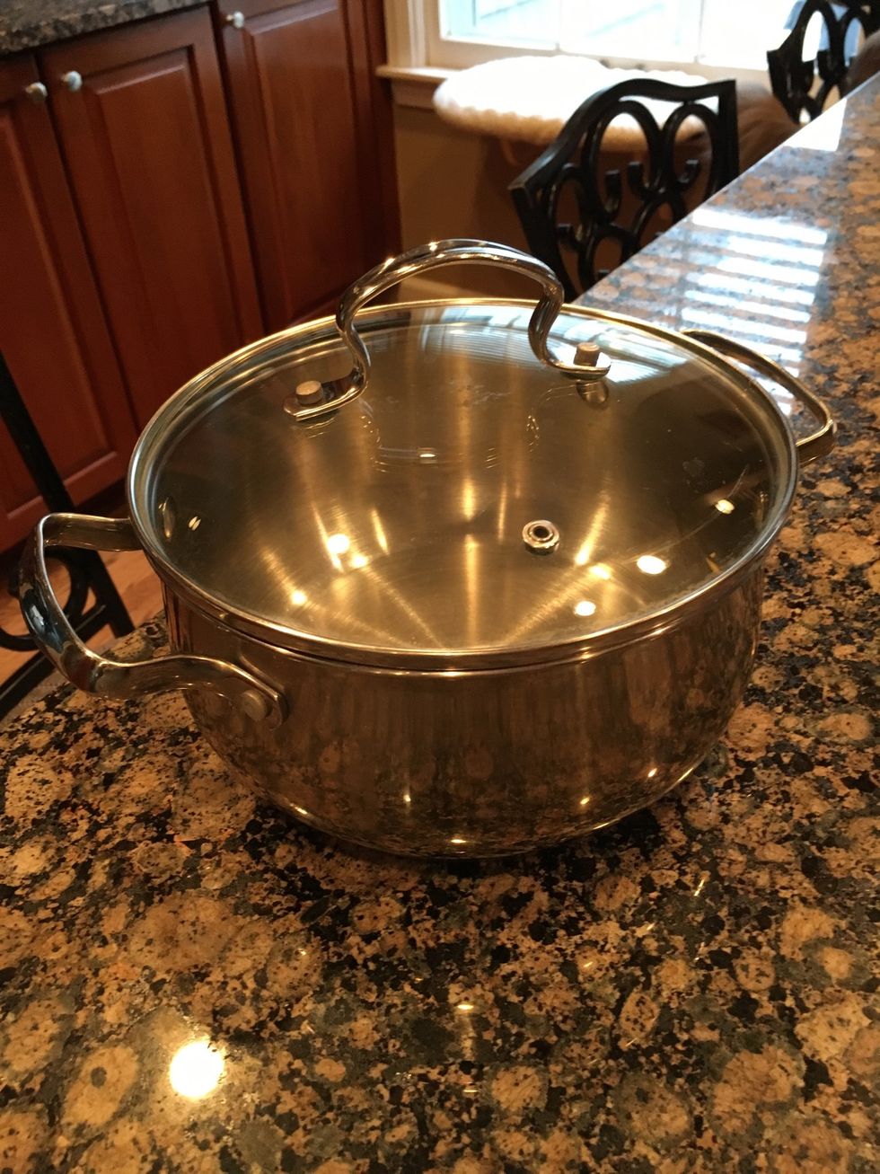 This is a medium sized pot which is used to cook food like spaghetti