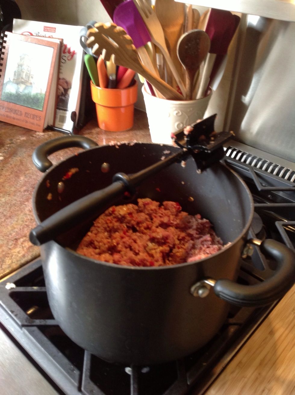 This is a Pampered Chef chopper. Great for getting meat in small pieces.