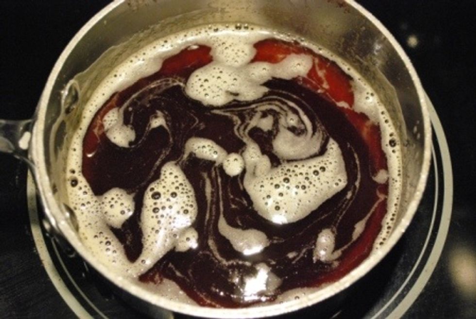 This is a picture of burned butter. The taste will be different and you won't be able to use this anymore for the cookies.