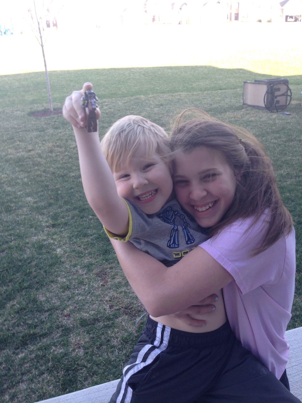 This is a picture of me and my little brother luke. He can always make my smile and he helps me to never give up even with his little 4 year old mind.