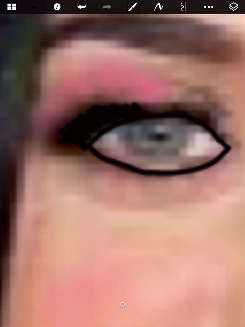 This is a picture of what you should when you underline the eyes.