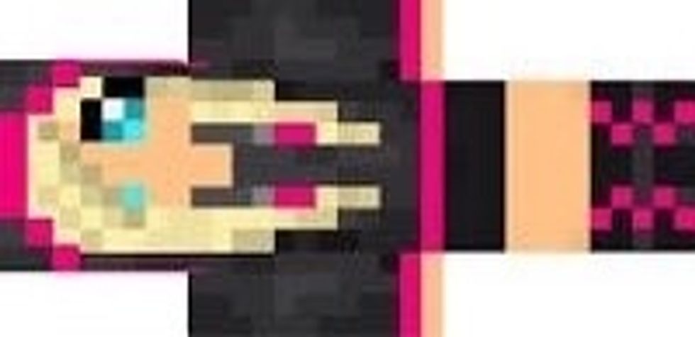 This is a pink girl minecraft skin.