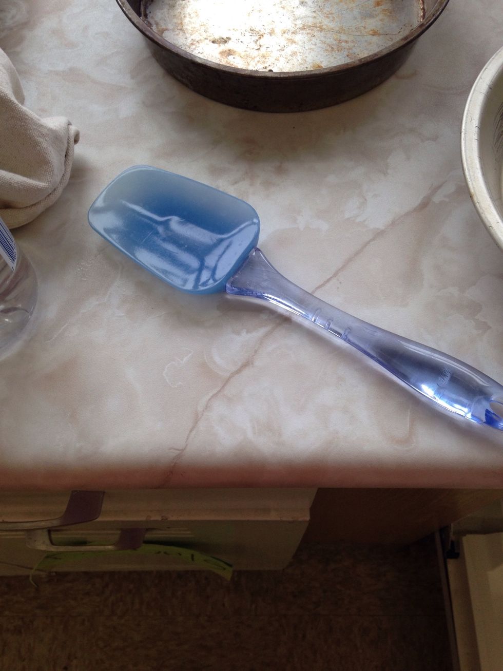 This is a rubber scraper. It is used to scrape food off stuff easier. I can use this to scrape food off the inside of a bowl.