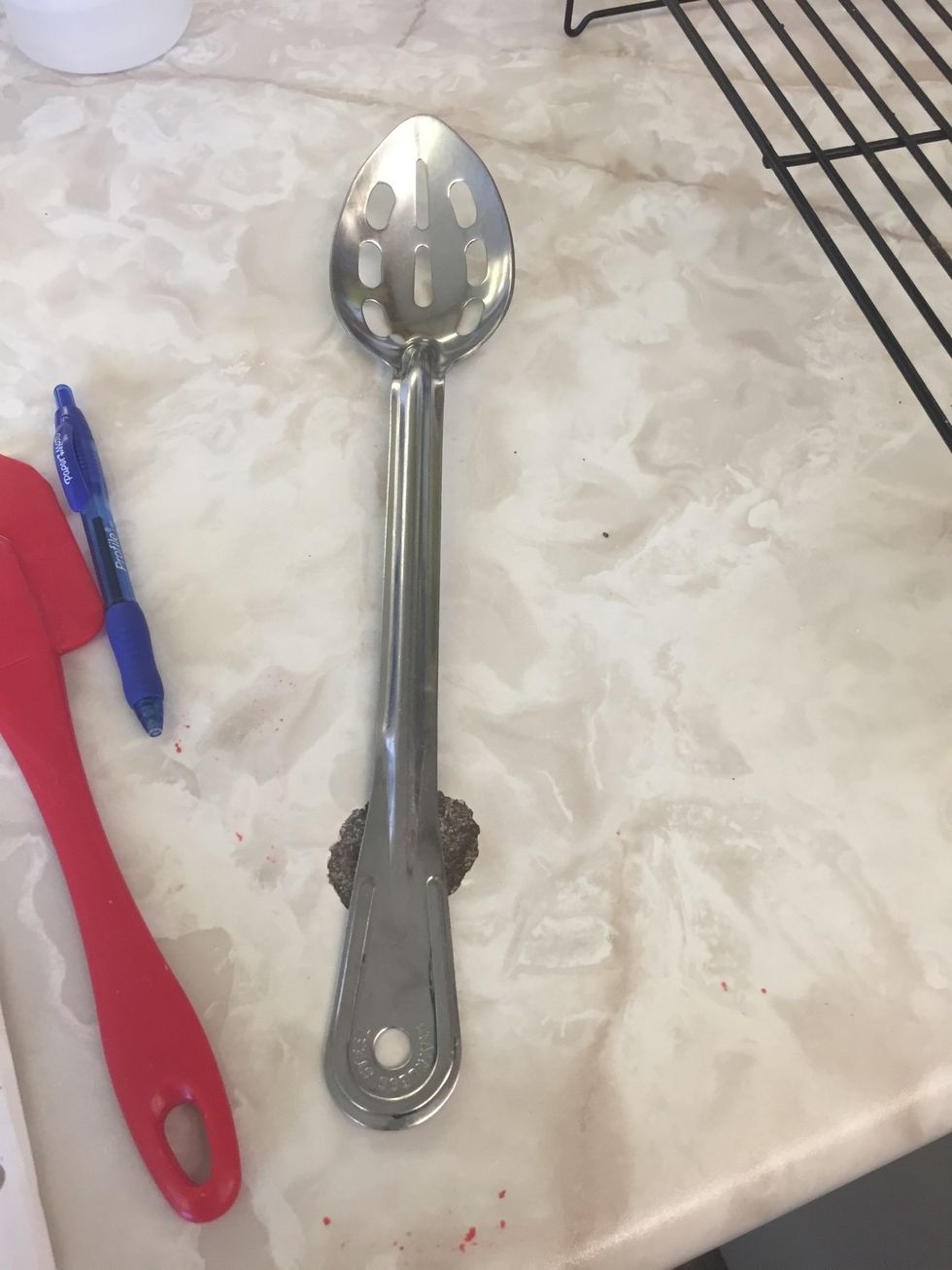 This is a saluted spoon. I can this to drain stuff when you scoop something.